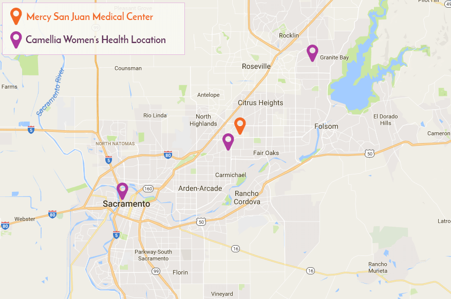 Location Map for OB GYN Camellia Womens Health